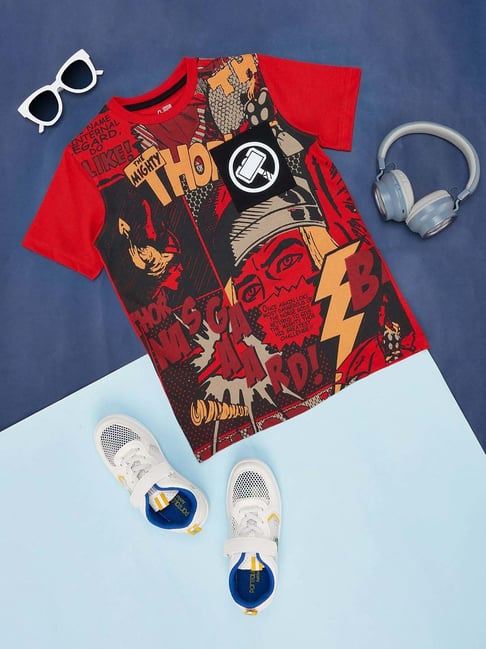 Pantaloons Junior Red Cotton Printed T-Shirt-picture-40