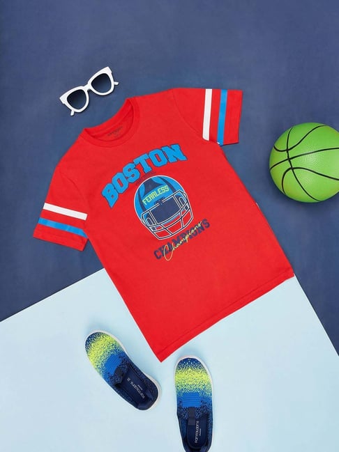 Pantaloons Junior Red Cotton Printed T-Shirt-picture-41