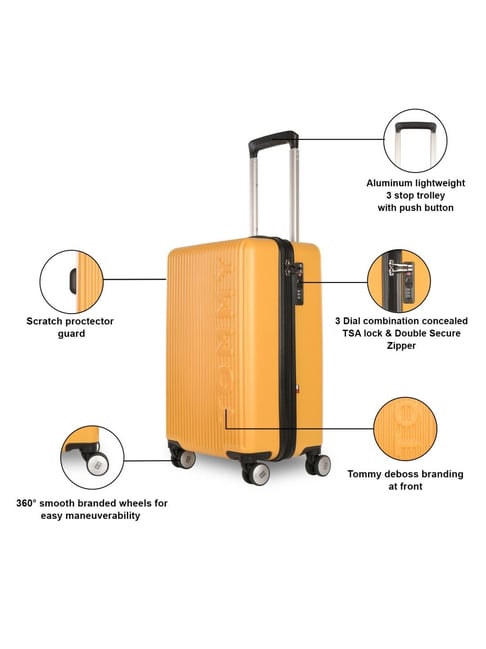 Buy Tommy Hilfiger Empire Yellow Hard Cabin Trolley Bag 35 cm