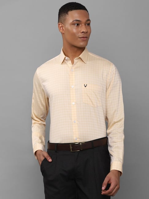 Plain Cotton Allen Solly Men's Slim Fit Shirt, Full Sleeves