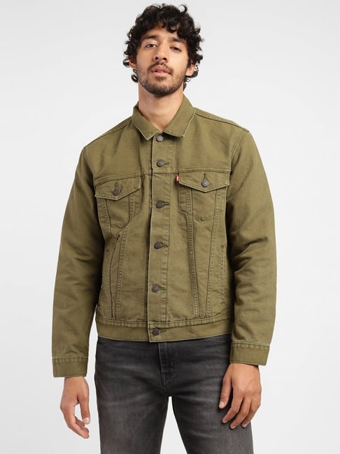 Levi's khaki cheap denim jacket