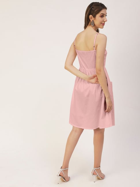 Light pink fit sale and flare dress