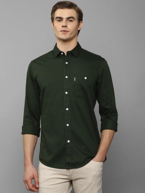 HOT Mens Shirts Louis Philippe Green Shirt Louis Philippe Jeans