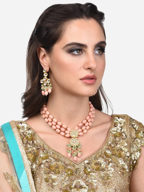 Long Earrings For Lehenga in Gold and Rose Gold with Swarovski – Meraki  Lifestyle Store