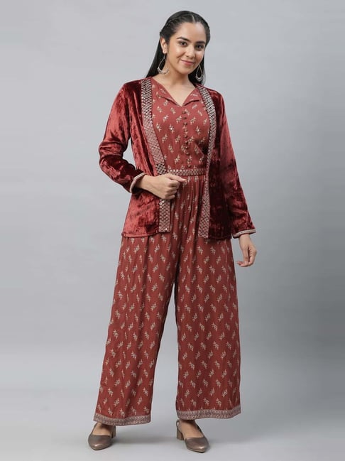 Shop Red Jumpsuit & Jacket Co-Ord Set by SOUP BY SOUGAT PAUL at House of  Designers – HOUSE OF DESIGNERS