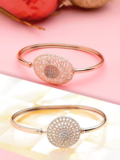 Buy Zaveri Pearls Cubic Zirconia Brass Bracelet - Set of 2 Online At Best  Price @ Tata CLiQ