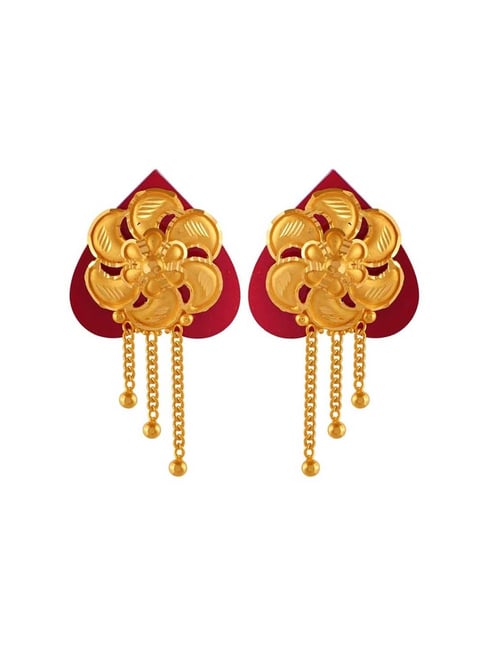 P.C. Chandra Jewellers 10KT Yellow Gold Stud Earrings for Women :  Amazon.in: Jewellery