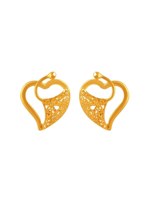 PC Chandra Jewellers Heart Shape And Red Stone Yellow Gold 22kt Drop Earring  Price in India - Buy PC Chandra Jewellers Heart Shape And Red Stone Yellow  Gold 22kt Drop Earring online