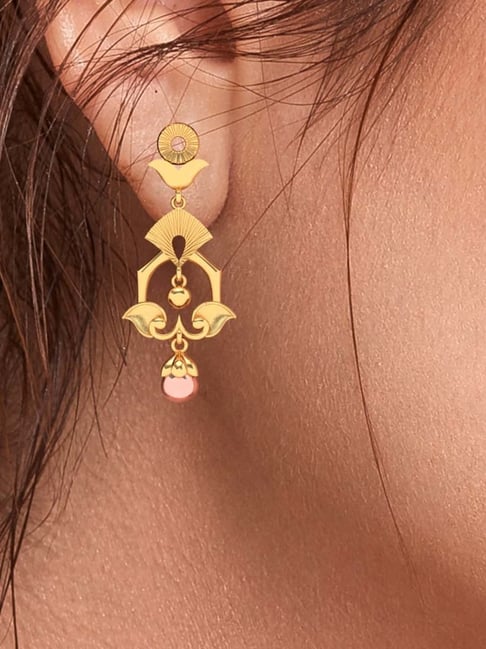 Buy P.C. Chandra Jewellers Gold Design A Pink stone Earrings Online At Best  Price @ Tata CLiQ