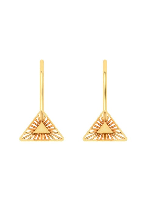 P.C. Chandra Jewellers 22k Gold Triangle Shape Drop Earrings-picture-18
