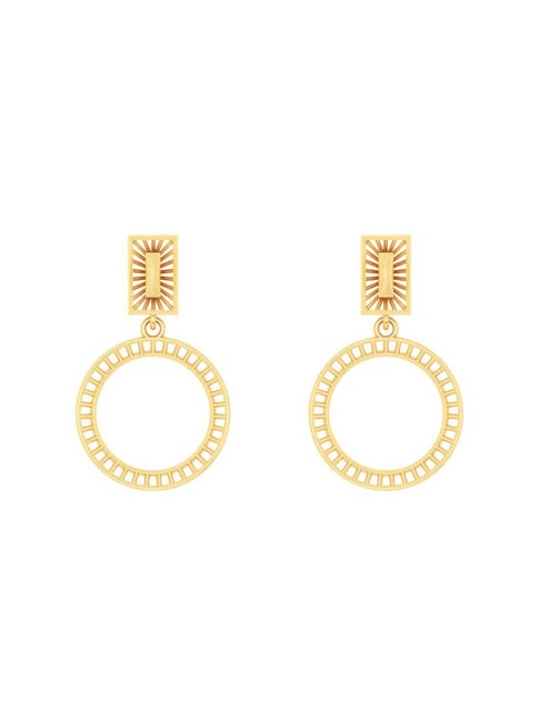 P.C. Chandra Jewellers 14k Gold Two Geometrical Shape Drop Earrings