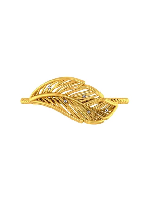 P.C. Chandra Jewellers 14k Gold Charming Leaf Motif With Pretty Accents Casual Ring for Women