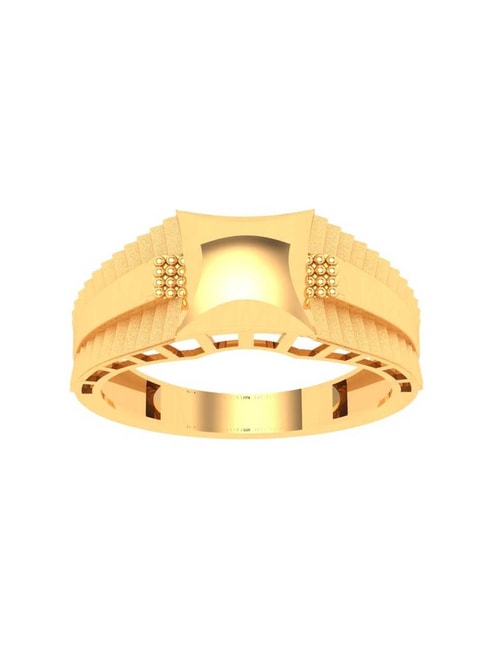 Mens Extra Large Nugget Square Ring Solid 10K Yellow Gold