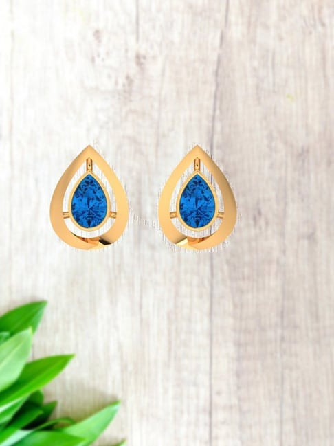 Dazzling gold stud earring: White Stone Earrings & Studs