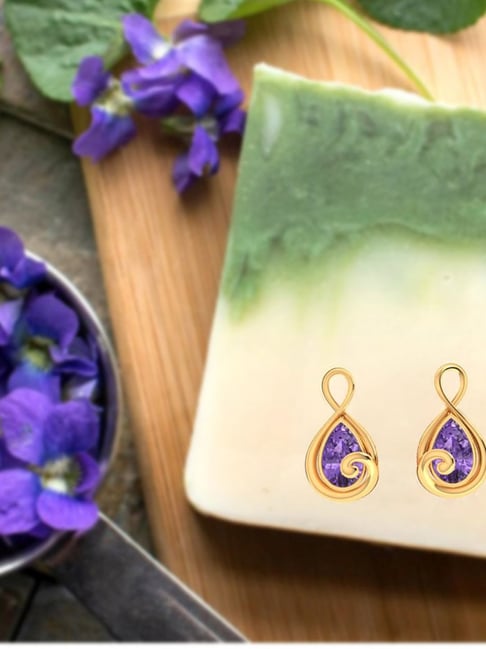 Purple Earrings: Buy Trendy Designs of Earrings Online For Women | Utsav  Fashion