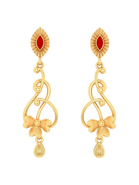 P.C. Chandra Jewellers 22k Gold Uniquely Designed Hanging Dangler Earrings-picture-30