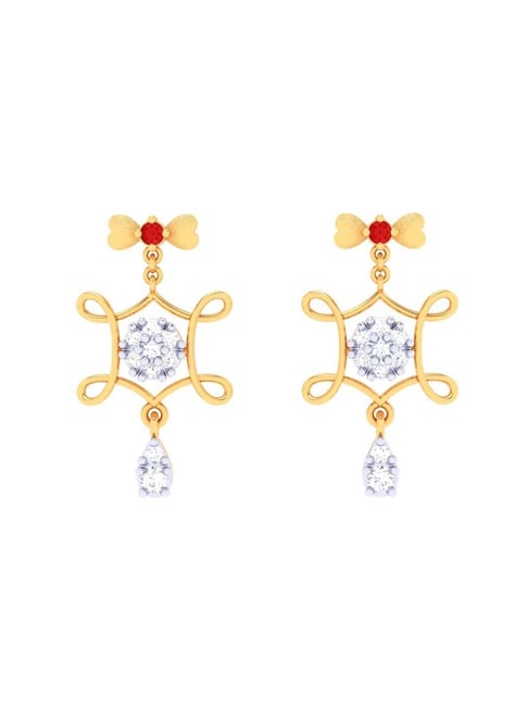 P.C. Chandra Jewellers 22k Gold Stone Dangler Earrings-picture-38