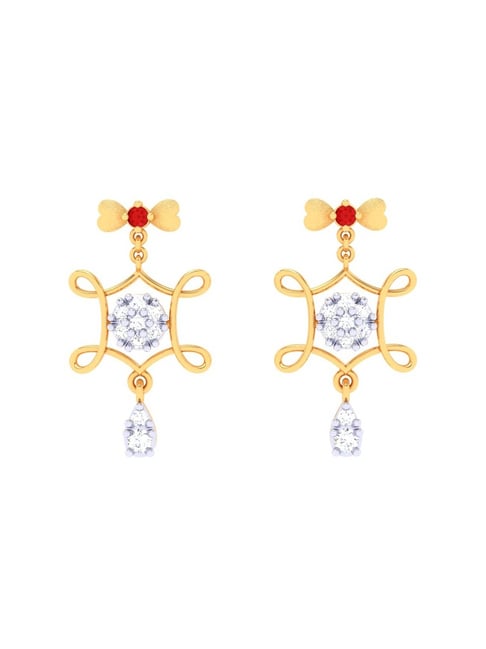 P.C. Chandra Jewellers 14k Gold Gorgeous Design Dangler Earrings-picture-42