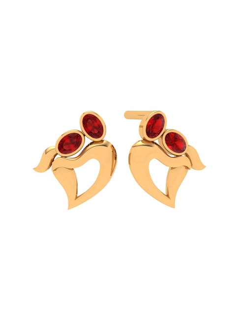 Pear Red Gemstone Gold Bridal Stud Earring for Woman - Etsy