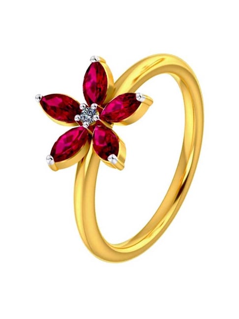 Buy P.C. Chandra Jewellers 22KT(916) Yellow Gold The Finest Looking Stones  Ring for Women - 1.8 Grams at Amazon.in