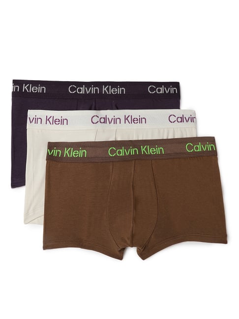 Calvin Klein Multicolor Logo Regular Fit Trunks Pack of 3