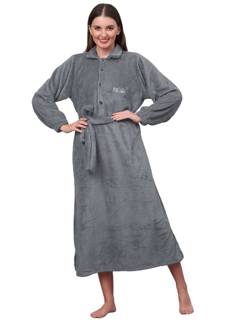Ladies 100% Brushed Cotton Dressing Gown Robe Pebble Grey Palm Leaf Print  Cottonreal CRP20/7-C - Etsy