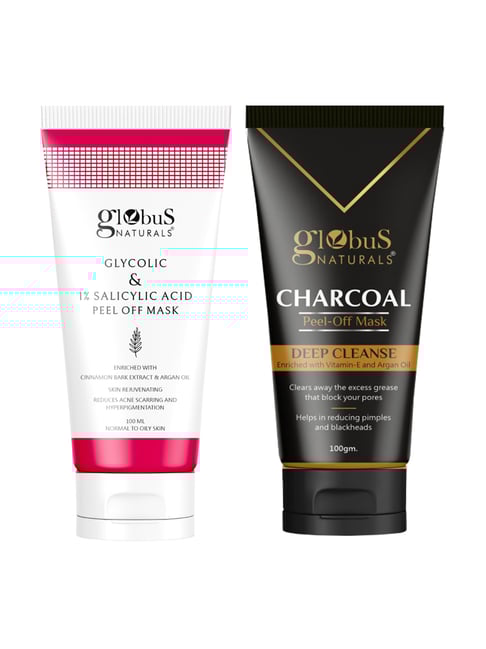 Globus Naturals Glycolic & 1% Salicylic Acid & Charcoal Peel-Off Mask Combo-picture-32