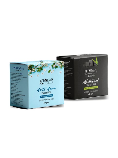 Globus Naturals Anti Acne & Men Activated Charcoal Facial Kit Combo