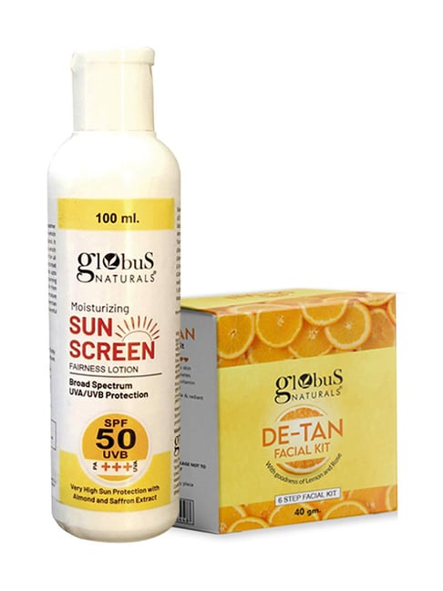 Globus Naturals Moisturizing Sunscreen Lotion & De-Tan Facial Kit Combo-picture-31