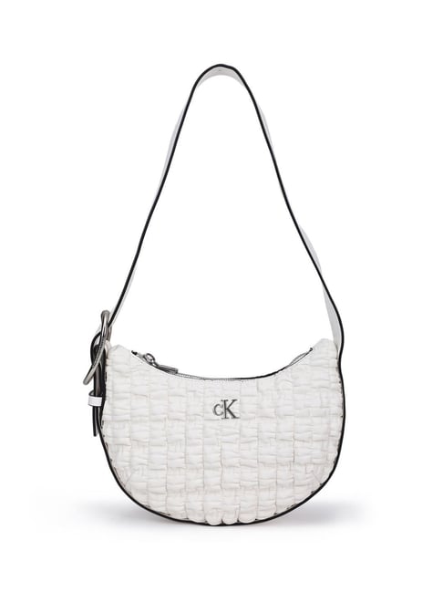 Hobo Bag Pat Calvin Handtasche CALVIN KLEIN Bright White Crescent