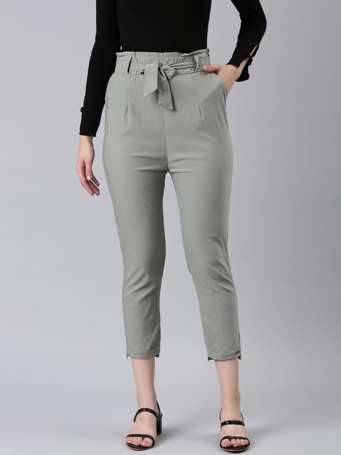 showoffff SHOWOFF Grey Cotton Regular Fit Mid Rise Trousers-picture-33