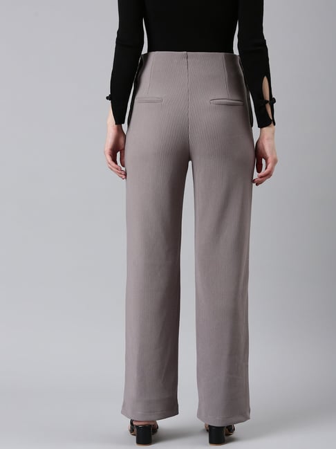Buy online Grey Cotton Trousers from bottom wear for Women by Showoff for  ₹919 at 60% off