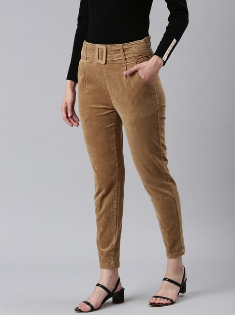 SHOWOFF Coffee Brown Cotton Leggings