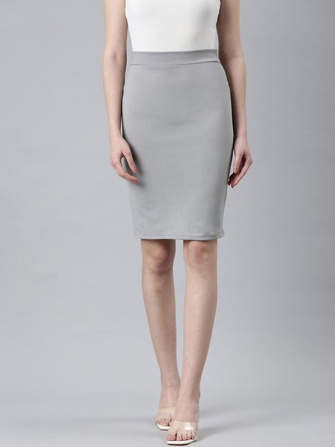 showoffff SHOWOFF Grey Above Knee Skirt-picture-28