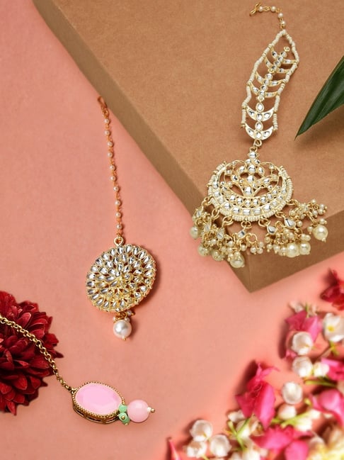Zaveri Pearls Combo of Gold Tone Kundan Maangtikka-ZPFK13089