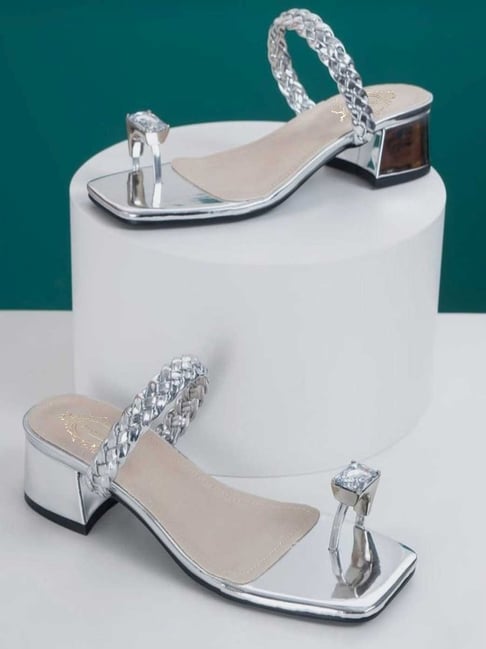 Buy Silver Flat Sandals for Women by CATWALK Online | Ajio.com