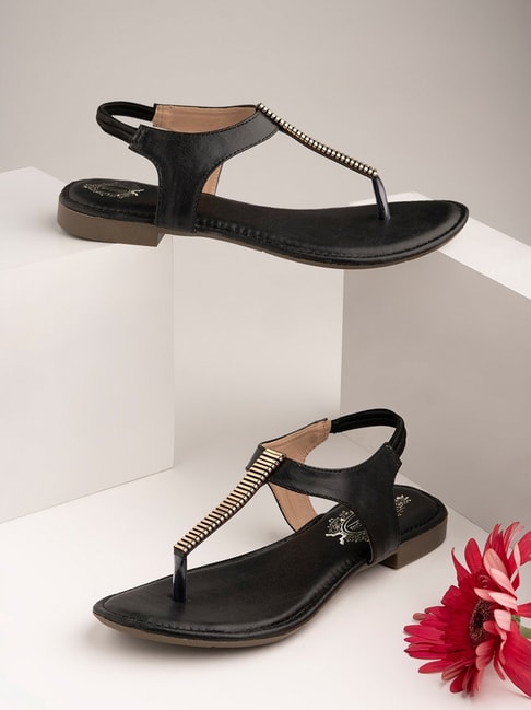 Diana R Swarovski Embellished T-Bar Flat Sandals – Maryon's