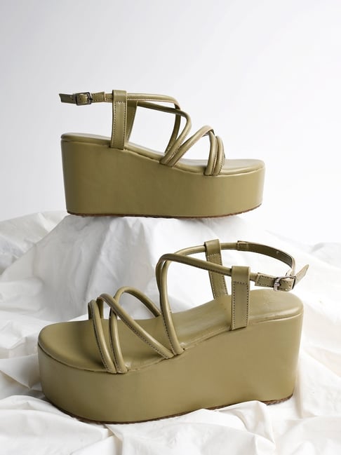 Shop Saks Fifth Avenue COLLECTION 123MM Leather Strappy Platform Sandals |  Saks Fifth Avenue