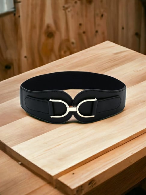 Crusset Black Stretchable Casual Belt for Women-picture-16