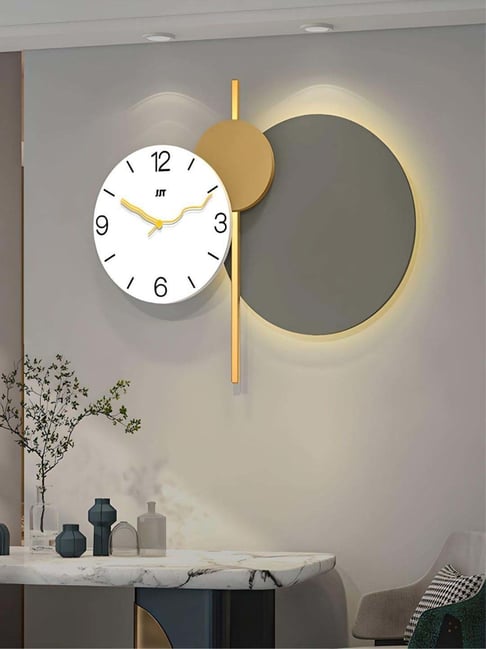 The Art House Yellow Metal Clock