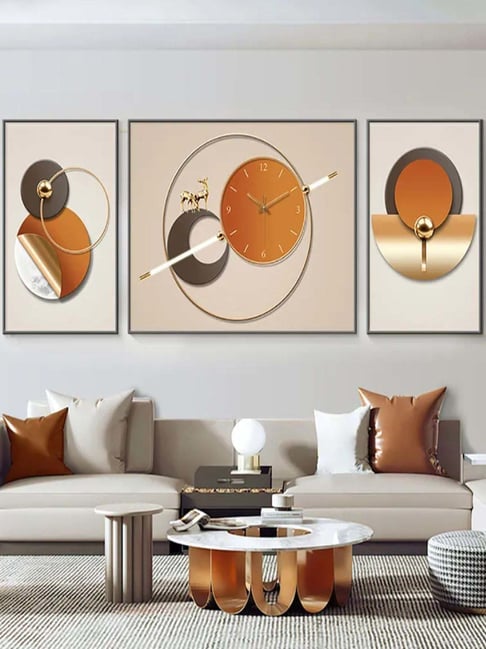 The Art House Orange Metal Clock