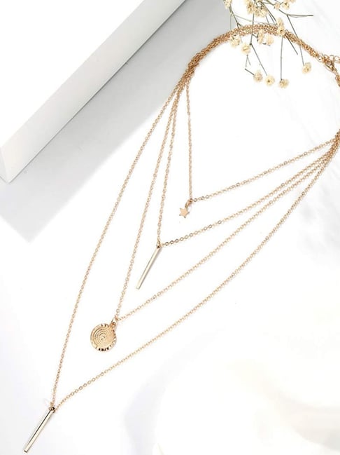 YouBella Valentine Gift Jewellery Multi Layered Gold Plated Necklace for Women/Girls