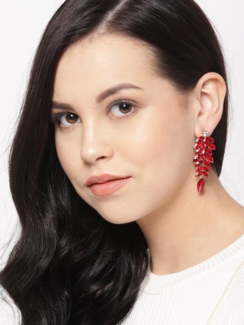 Leaf Pattern Beautiful Gold Design Earrings for Girls ER1015