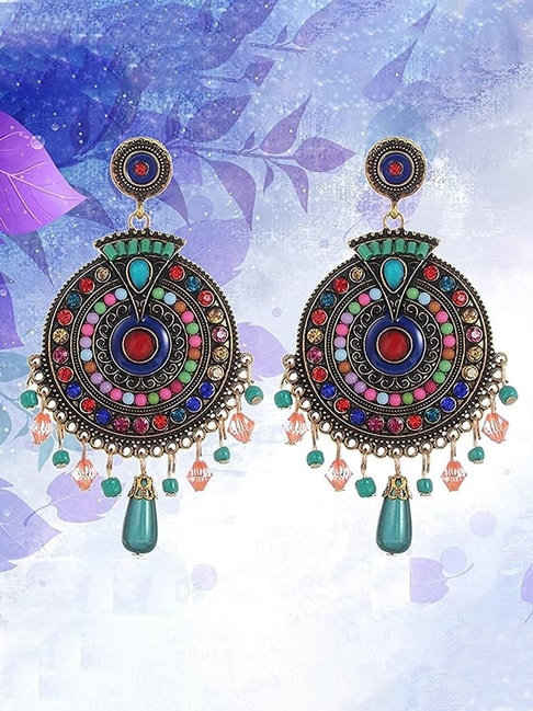 Bohemian earrings - Circle and droplet