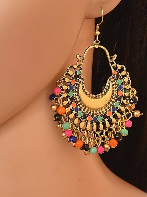 Amazon.com: Crunchy Fashion Stylish Bollywood Indian Jewelry Oxidised  Silver Afghani Tribal Fancy Party Wear Earrings for Women for Girls and  Women: Clothing, Shoes & Jewelry