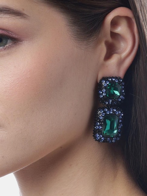 Florence Rhinestone Earrings - Black | Fashion Nova, Jewelry | Fashion Nova