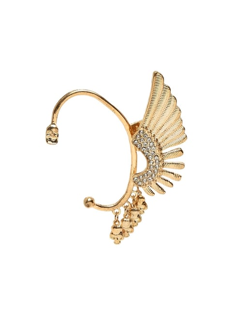 YouBella Contemporary Golden Golden Ear Cuff Earrings for Women