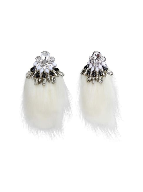 white feather earrings