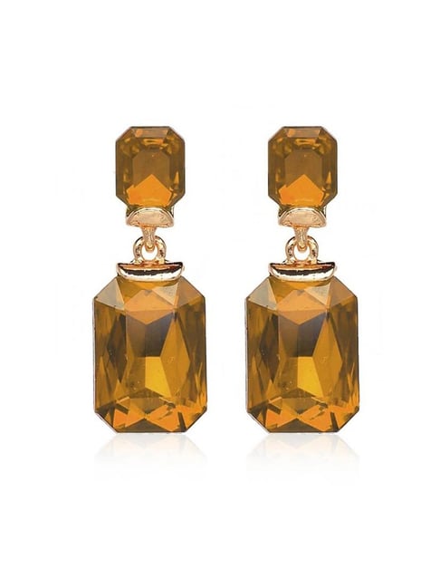 YouBella Crystal Gold-Plated Yellow Dangler Earrings for Women-picture-31