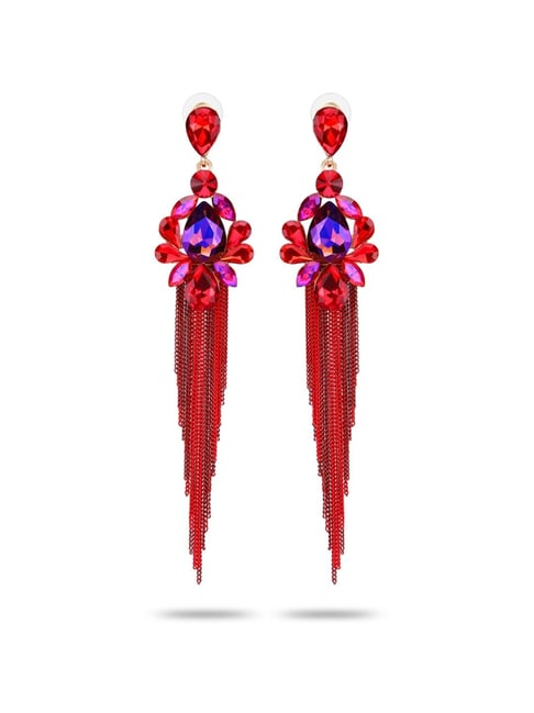 Trend Indian Bridal Earrings Long Dangle Drop Vintage Earrings Retro Party  Jewelry,AG-red stones : Amazon.in: Jewellery